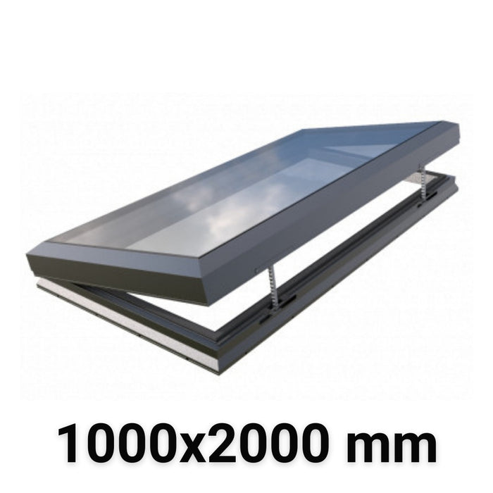 1000 x 2000 mm Electric Opening Skylight | Glass Link | Premium Range