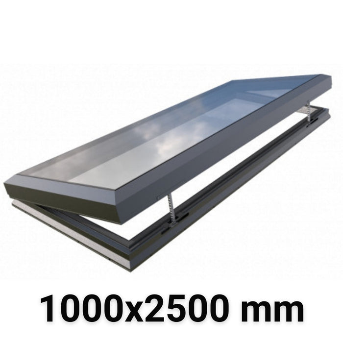 1000 x 2500 mm Electric Opening Skylight | Glass Link | Premium Range