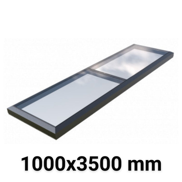 1000 x 3500 mm Fixed Modular Skylight | Glass Link | 1 Fixed 0 Opening