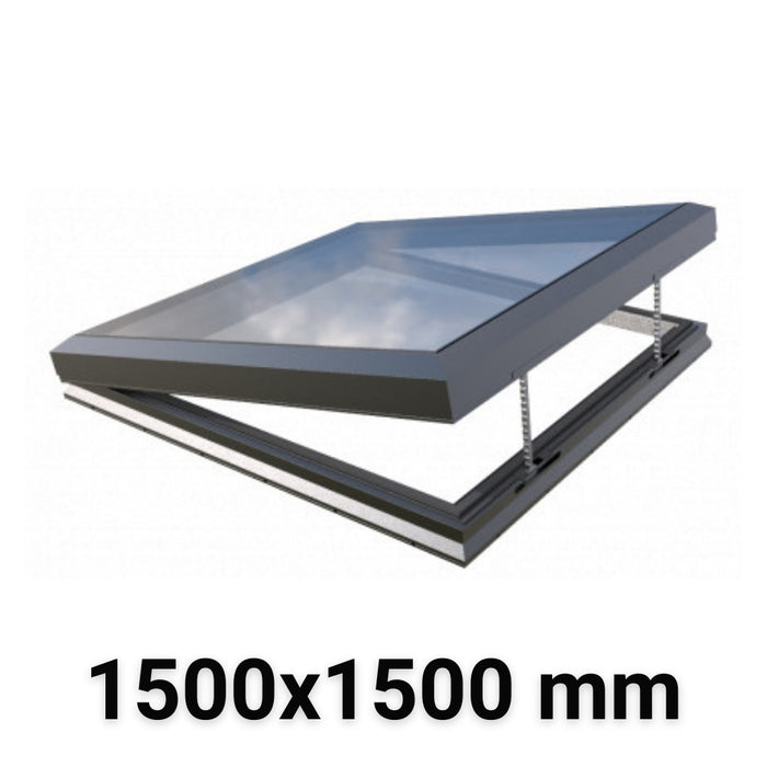 1500 x 1500 mm Electric Opening Skylight | Glass Link | Premium Range
