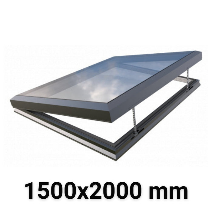 1500 x 2000 mm Electric Opening Skylight | Glass Link | Premium Range