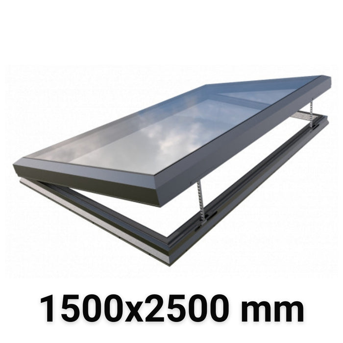 1500 x 2500 mm Electric Opening Skylight | Glass Link | Premium Range
