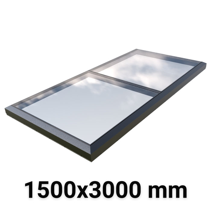 1500 x 3000 mm Fixed Modular Skylight | Glass Link | 1 Fixed 0 Opening