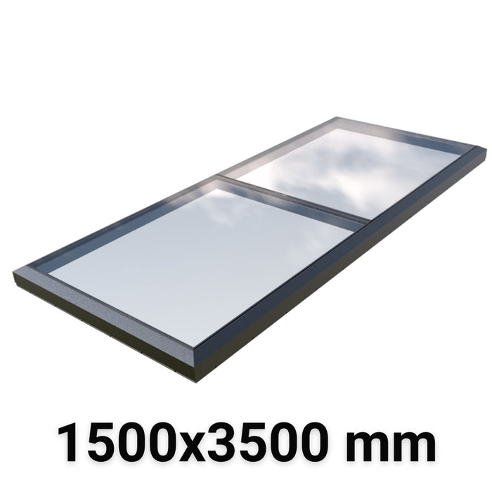 1500 x 3500 mm Fixed Modular Skylight | Glass Link | 1 Fixed 0 Opening