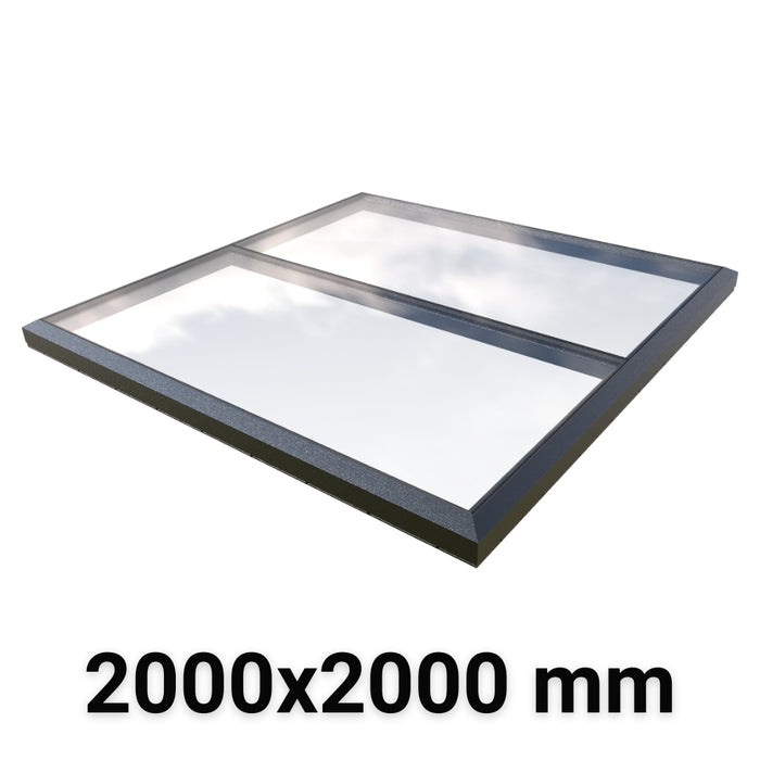2000 x 2000 mm Fixed Modular Skylight | Glass Link | 1 Fixed 0 Opening