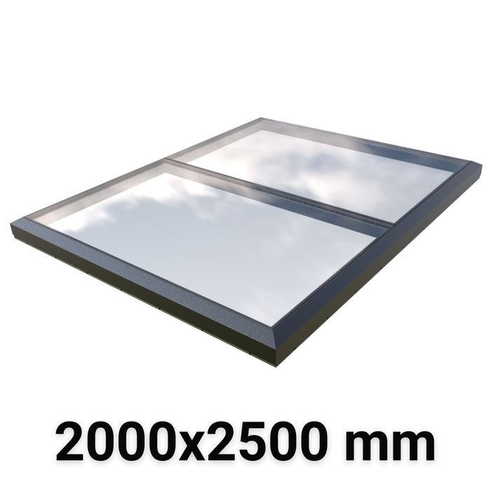 2000 x 2500 mm Fixed Modular Skylight | Glass Link | 1 Fixed 0 Opening