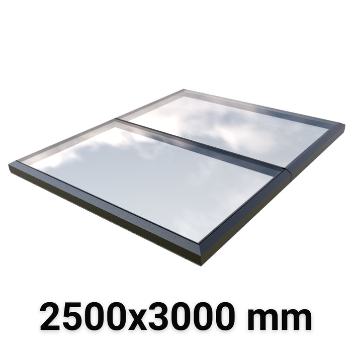 2500 x 3000 mm Fixed Modular Skylight | Glass Link | 2 Fixed 0 Opening