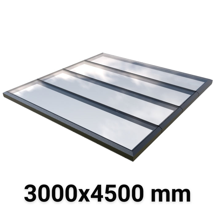 3000 x 4500 mm Fixed Modular Skylight | Glass Link | 4 Fixed 0 Opening