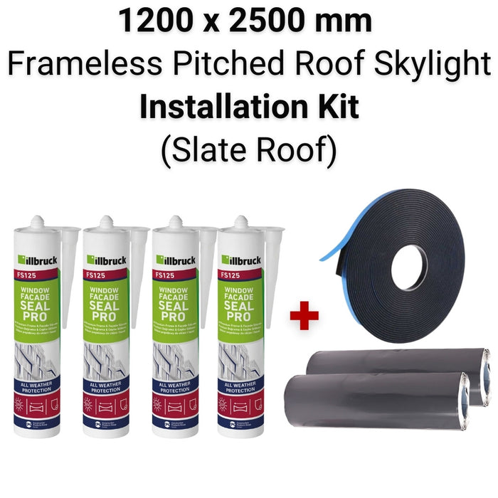 1200 x 2500 mm Pitched Roof Skylight (Slate Roof) Installation Kit.