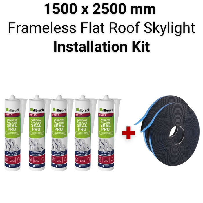 1500 x 2500 mm Flat Roof Skylight Installation Kit.