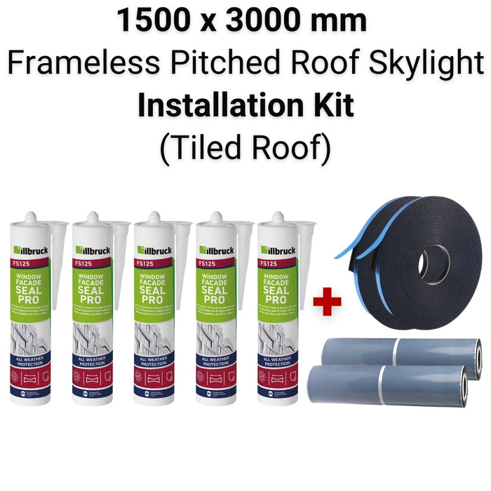 1500 x 3000 mm Pitched Roof Skylight (Tiled Roof) Installation Kit.