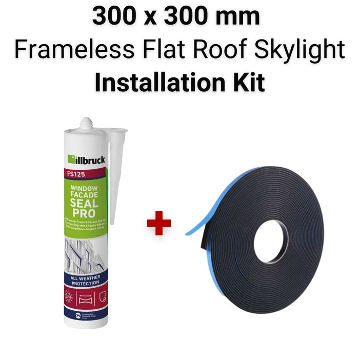 300 x 300 mm Flat Roof Skylight Installation Kit.
