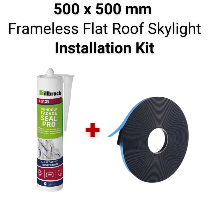 500 x 500 mm Flat Roof Skylight Installation Kit.