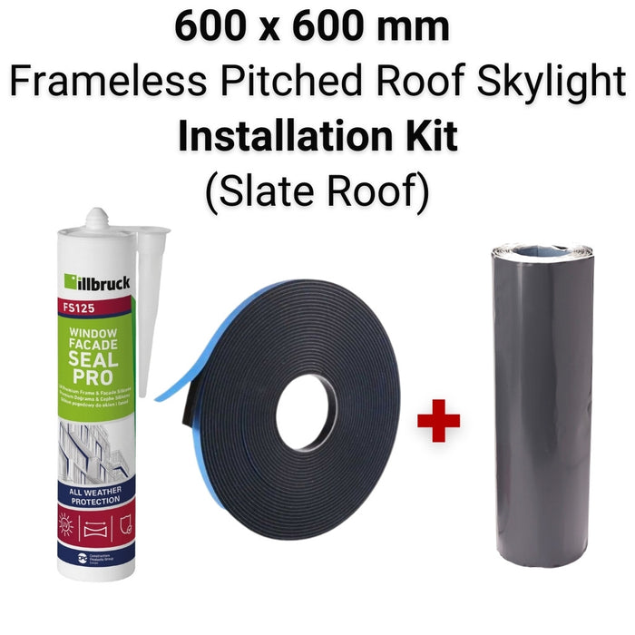 600 x 600 mm Pitched Roof Skylight (Slate Roof) Installation Kit.