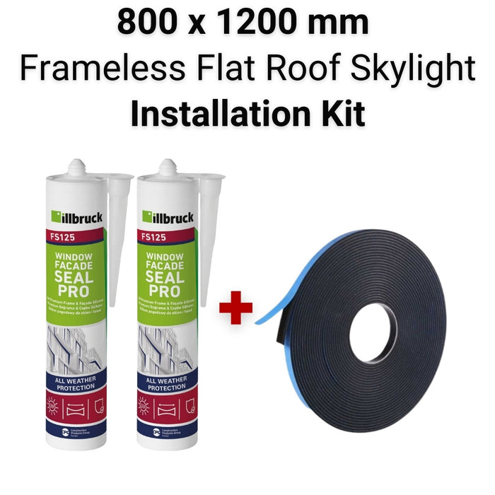 800 x 1200 mm Flat Roof Skylight Installation Kit.