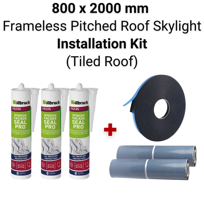 800 x 2000 mm Pitched Roof Skylight (Tiled Roof) Installation Kit.