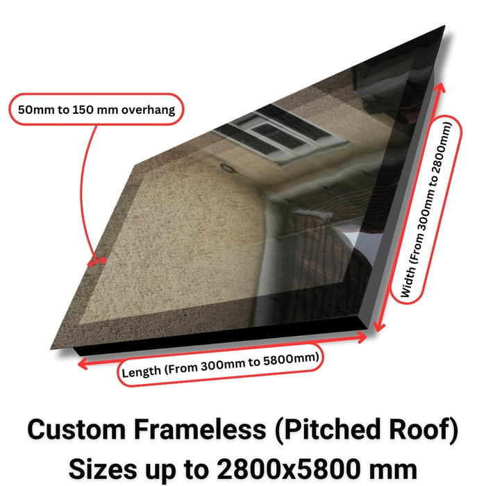 Custom Triple Glazed Frameless Skylight (Pitched Roof).
