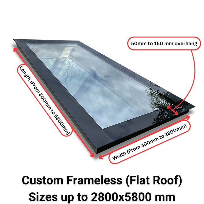 Custom Triple Glazed Frameless Skylight (Flat Roof).